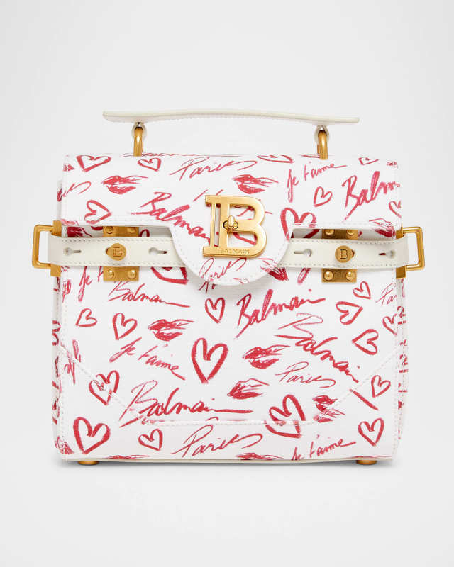 B-Buzz 23 Top-Handle Bag in Lipstick-Print Canvas